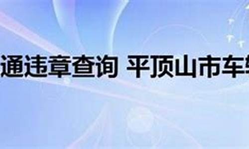 平顶山交警支队汽车违章查询_平顶山市交通违章查询